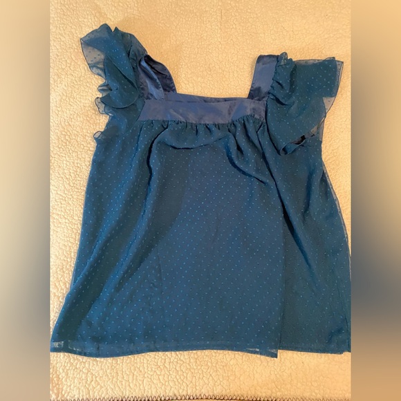 Lane Bryant Tops - Lane Bryant Blue Ruffled Blouse